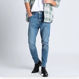 Topman Denim Jeans. Tapered. Dark slight wash. Size W34 L34. NWT